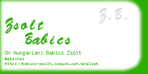 zsolt babics business card